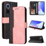 For Huawei nova 9 / Honor 50 5G Business Stitching-Color Horizontal Flip PU Leather Phone Case(Pink)