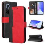 For Huawei nova 9 / Honor 50 5G Business Stitching-Color Horizontal Flip PU Leather Phone Case(Red)