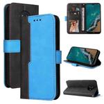 For Nokia G50 Business Stitching-Color Horizontal Flip PU Leather Phone Case(Blue)