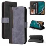 For Nokia G50 Business Stitching-Color Horizontal Flip PU Leather Phone Case(Gray)