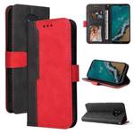 For Nokia G50 Business Stitching-Color Horizontal Flip PU Leather Phone Case(Red)