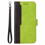 For Samsung Galaxy M52 5G Business Stitching-Color Horizontal Flip PU Leather Phone Case(Green)