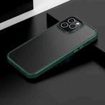 For iPhone 12 / 12 Pro Frosted Back Shockproof Phone Case(Deep Green)