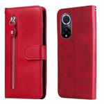 For Huawei nova 9 / Honor 50 5G Calf Texture Zipper Horizontal Flip Leather Phone Case(Red)