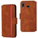 For Galaxy A10s Retro Frosted Oil Side Horizontal Flip Case with Holder & Card Slots(Brown)