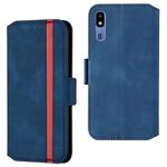 For Galaxy A2 Core Retro Frosted Oil Side Horizontal Flip Case with Holder & Card Slots(Blue)