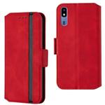 For Galaxy A2 Core Retro Frosted Oil Side Horizontal Flip Case with Holder & Card Slots(Red)