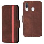 For Galaxy A20e Retro Frosted Oil Side Horizontal Flip Case with Holder & Card Slots(Wine Red)