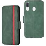 For Galaxy A20 / A30 Retro Frosted Oil Side Horizontal Flip Case with Holder & Card Slots(Green)