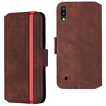 For Galaxy A10 Retro Frosted Oil Side Horizontal Flip Case with Holder & Card Slots(Wine Red)