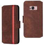 For Galaxy S8 Retro Frosted Oil Side Horizontal Flip Case with Holder & Card Slots(Wine Red)