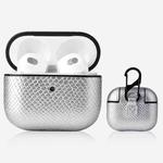 Snakeskin Texture Earphone Protective Case with Hang Buckle For AirPods 3(Silver)