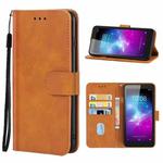 Leather Phone Case For ZTE Blade A3 (2019)(Brown)