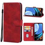 Leather Phone Case For Xiaomi Redmi 9C NFC(Red)