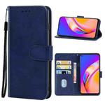 For OPPO Reno5 Lite Leather Phone Case(Blue)
