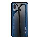 For Galaxy A20 / A30 Texture Gradient Glass Protective Case(Blue)