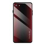 For iPhone SE 2022 / SE 2020 / 8 / 7 Texture Gradient Glass Protective Case(Red)