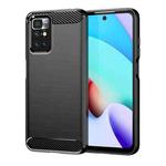 For Xiaomi Redmi Note 11 Brushed Texture Carbon Fiber TPU Phone Case(Black)