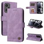 For OPPO Realme GT NEO2 Skin Feel Life Tree Metal Button Horizontal Flip Leather Phone Case(Purple)