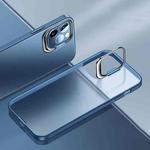 Metal Lens Cover Holder Phone Case For iPhone 13 mini(Blue)