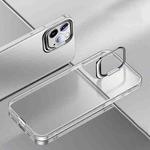 Metal Lens Cover Holder Phone Case For iPhone 13 Pro Max(White)