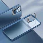Metal Lens Cover Holder Phone Case For iPhone 12 Pro Max(Blue)
