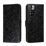 For Xiaomi Redmi Note 11 Pro Sun Mandala Embossing Pattern Phone Leather Case with Holder & Card Slots & Wallet & Lanyard(Black)
