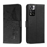 For Xiaomi Redmi Note 11 Pro Feather Pattern Litchi Texture Leather Phone Case with Holder & Card Slots & Wallet(Black)