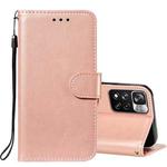 For Xiaomi Redmi Note 11 Pro Solid Color Leather Phone Case with Holder & Card Slots & Wallet & Lanyard(Rose Gold)