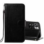 For Xiaomi Redmi Note 11 Pro Solid Color Leather Phone Case with Holder & Card Slots & Wallet & Lanyard(Black)