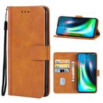 Leather Phone Case For Lenovo K12 Note / Motorola Moto G9 & G9 Play & E7 Plus(Brown)