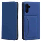 For Samsung Galaxy A13 5G / A04s Strong Magnetism Liquid Feel Horizontal Flip Leather Phone Case with Holder & Card Slots & Wallet(Blue)