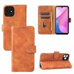 For Blackview Oscal C20 Solid Color Skin Feel Magnetic Buckle Horizontal Flip PU Phone Case(Brown)