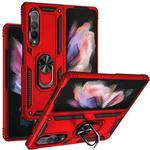 For Samsung Galaxy Z Fold3 5G Shockproof TPU + PC Phone Case with Rotating Holder(Red)