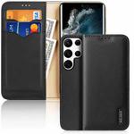 For Samsung Galaxy S22 Ultra 5G DUX DUCIS Hivo Series Cowhide Texture Leather Phone Case(Black)