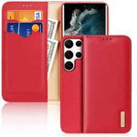 For Samsung Galaxy S22 Ultra 5G DUX DUCIS Hivo Series Cowhide Texture Leather Phone Case(Red)