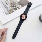 For Samsung Galaxy Watch4 40mm / 44mm Double-sided Leather Strap Watch Band(Black)