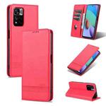 For Xiaomi Redmi Note 11 Pro / Note 11 Pro+ AZNS Magnetic Calf Texture Horizontal Flip Leather Phone Case(Red)