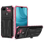 For OPPO A7 / A5S Kickstand Armor Card Wallet Phone Case(Pink)