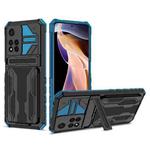 For Xiaomi Redmi Note 11 Pro Kickstand Armor Card Wallet Phone Case(Blue)