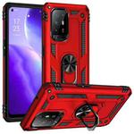 For OPPO Reno5 Z Shockproof TPU + PC Phone Protective Case with 360 Degree Rotating Holder(Red)