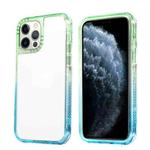 Gradient PC Phone Case For iPhone 13 Pro(Green Sky Blue)