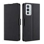 For OnePlus 9RT 5G Ultra-thin Voltage Side Buckle Horizontal Flip Leather Phone Case with Holder & Card Slot(Black)
