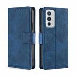 For OnePlus 9RT 5G Skin Feel Crocodile Texture Magnetic Clasp Horizontal Flip Leather Phone Case with Holder & Card Slots & Wallet(Blue)