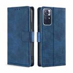 For Xiaomi Redmi Note 11 Skin Feel Crocodile Texture Magnetic Clasp Horizontal Flip Leather Phone Case with Holder & Card Slots & Wallet(Blue)