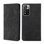 For Xiaomi Redmi Note 11 Pro Skin Feel Magnetic Horizontal Flip Leather Phone Case with Holder & Card Slots(Black)
