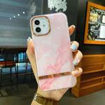 Electroplated IMD TPU Phone Case For iPhone 13 mini(Pink Marble)