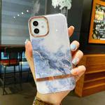 Electroplated IMD TPU Phone Case For iPhone 13(Blue Marble)