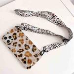 Shell Leopard Texture Phone Case with Lanyard For iPhone 13 Pro Max(Beige White)