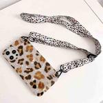 Shell Leopard Texture Phone Case with Lanyard For iPhone 12 / 12 Pro(Beige White)